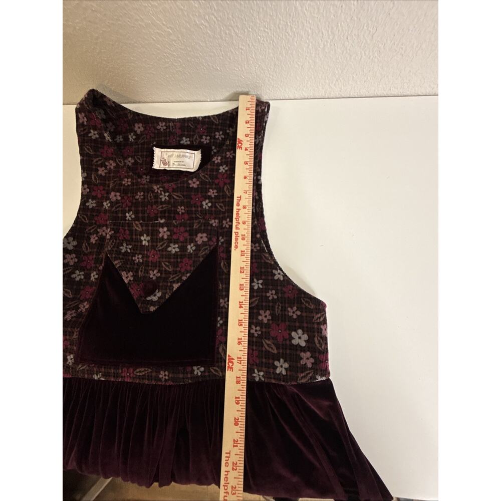 Dee's Design Handmade Dress Velour Velvet Corduroy Jumper Dee Shields Maroon - Picture 9 of 9